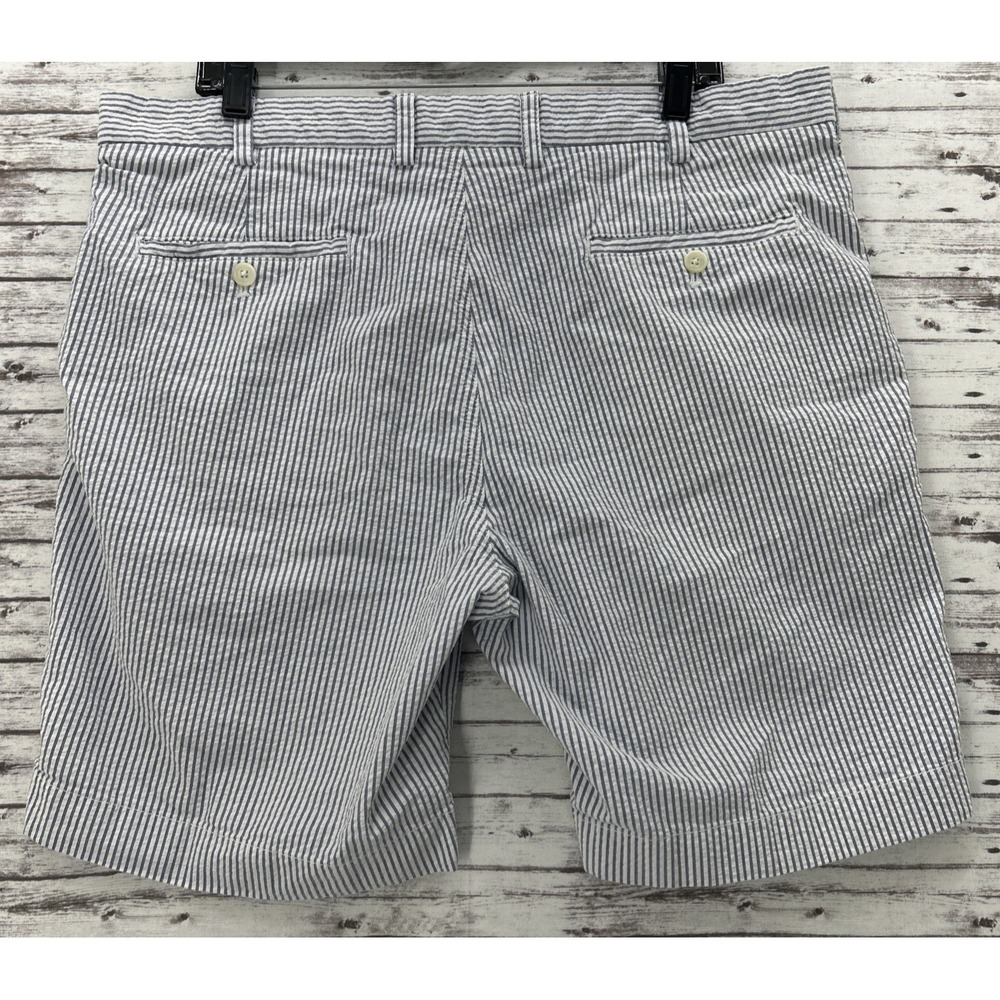 Brooks Brothers Bermuda Seersucker Boat Yatch Shorts Mens 38 Blue Stripes 9" - Picture 2 of 8